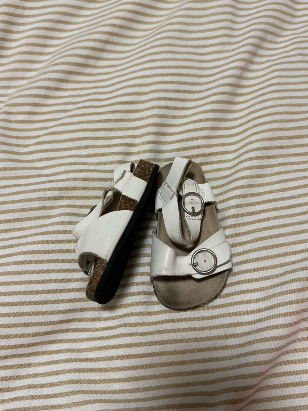 Old Navy | Kids White Cork Footbed Sandals with Buckle Straps
